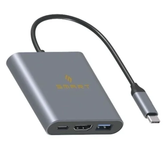 Smart Premium 3 in1 Hub with Cable - Grey